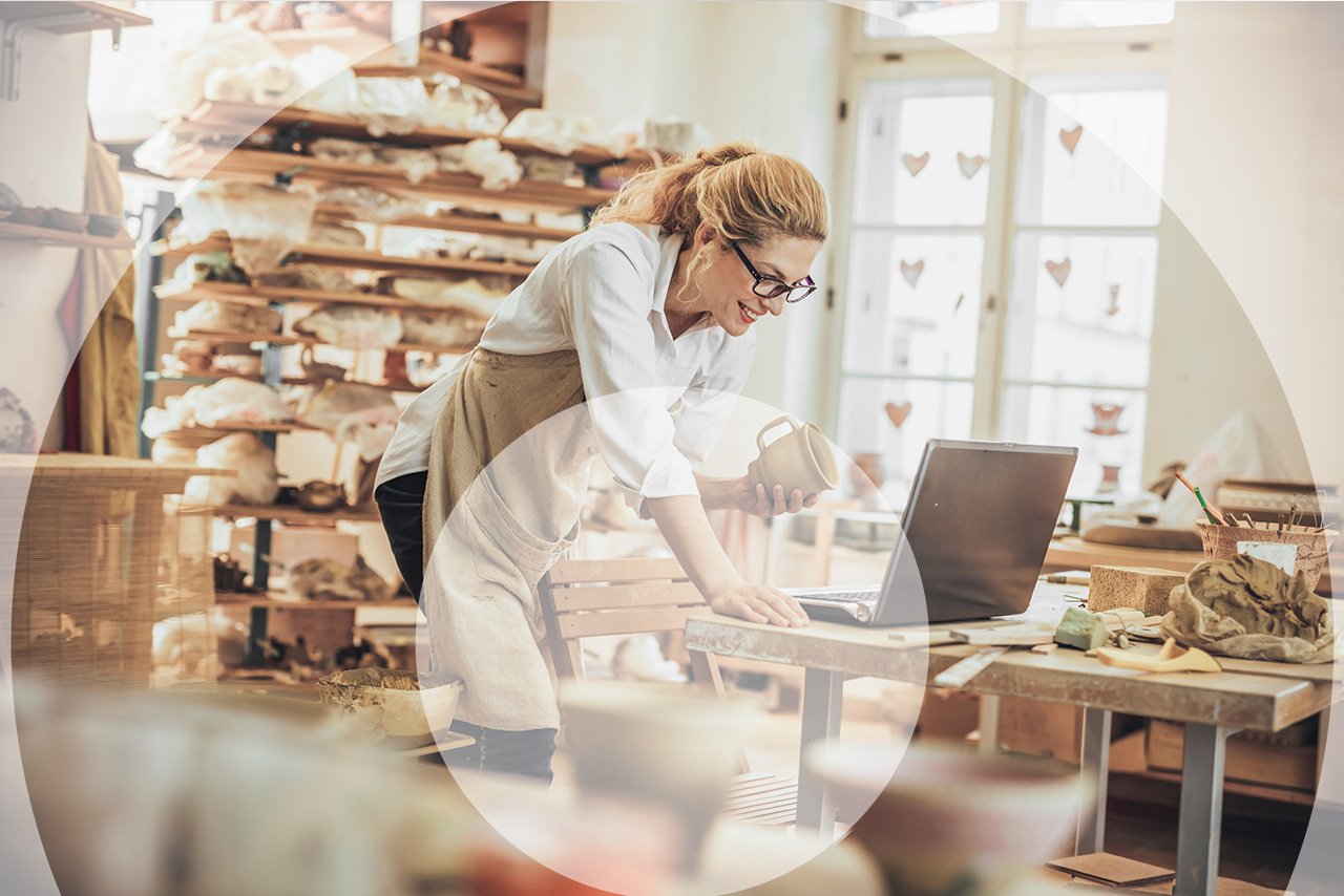 Business Owner in pottery studio