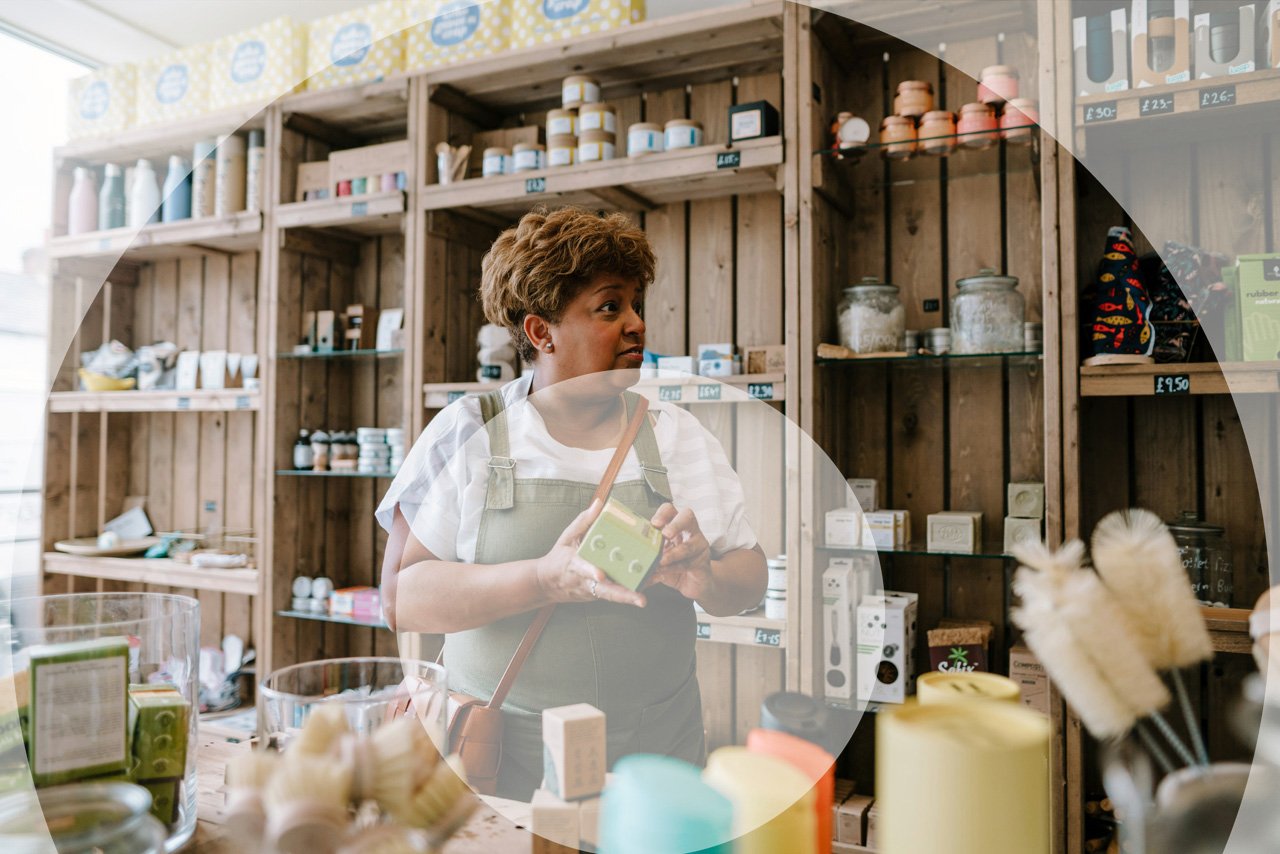 Franchise owner in store