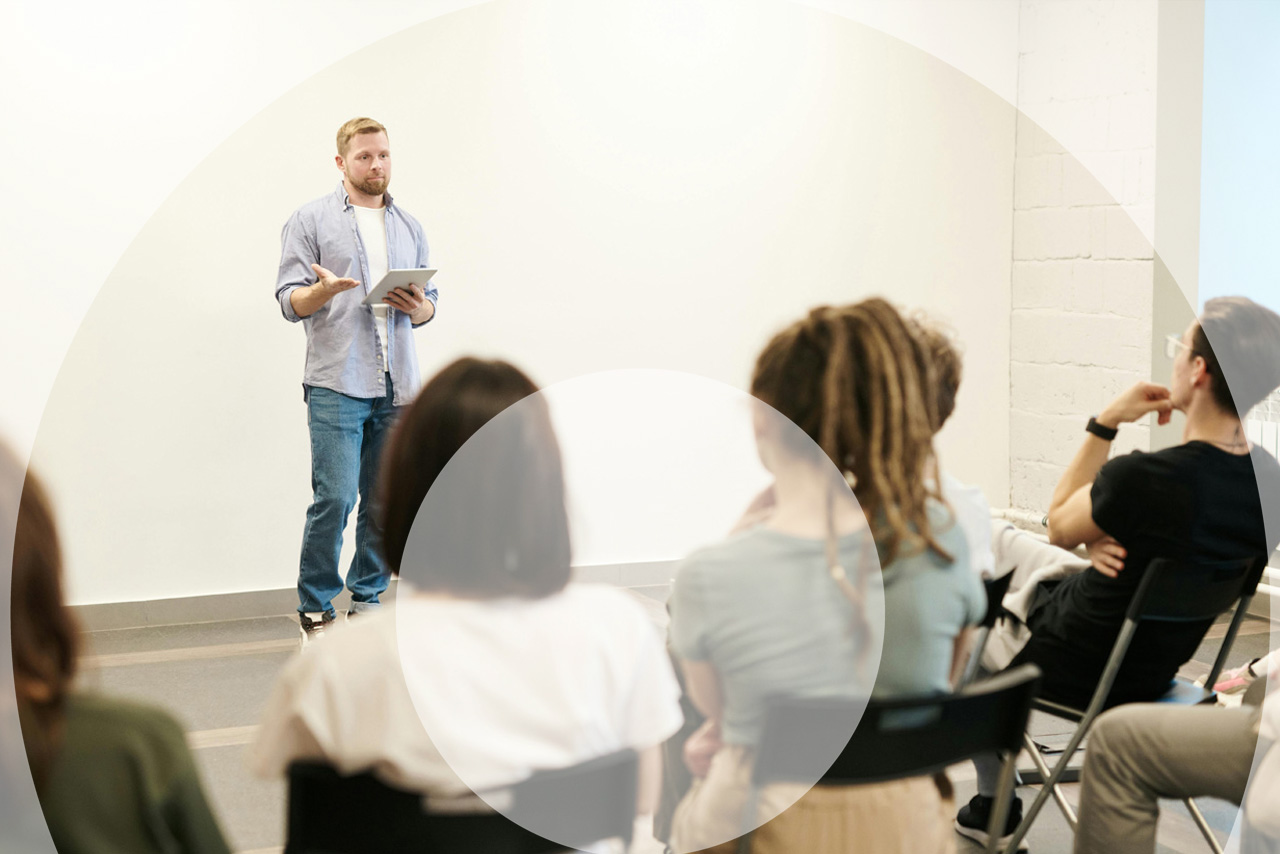 Franchise consultant presenting